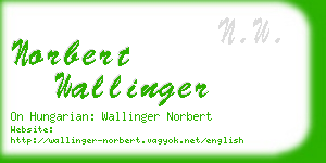 norbert wallinger business card